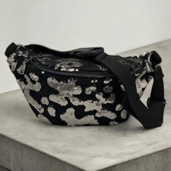 Sac banane XL sequins noir et argents - Le Petit Placard