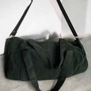 Sac polochon en velours côtelé kaki - Le Petit Placard
