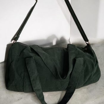 Sac polochon en velours côtelé kaki - Le Petit Placard