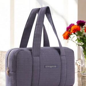 Sac week end de voyage polochon coton matelassé violet - Le Petit Placard