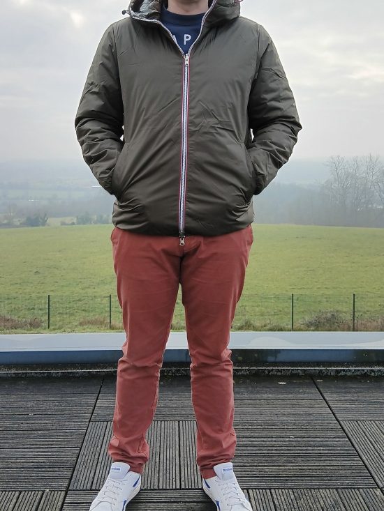 Laura Jo - Doudoune HOMME courte imperméable et réversible matelassé kaki