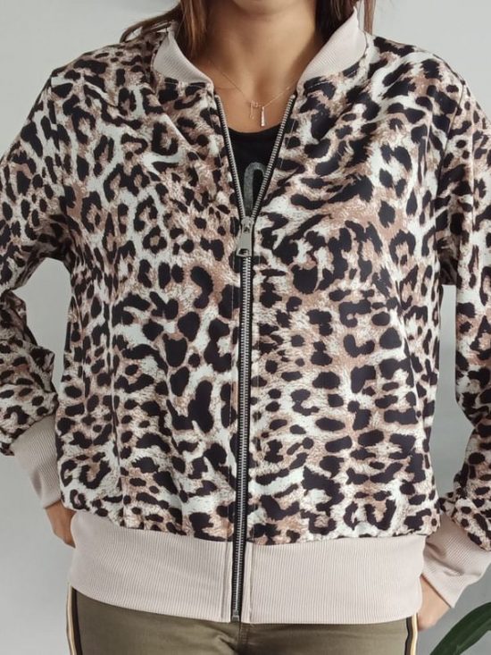 Veste imprimé léopard zippée - Le Petit Placard
